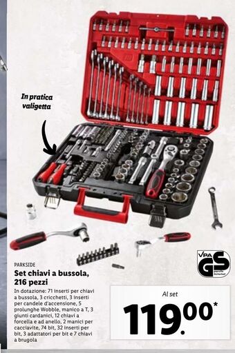 Lidl Set chiavi a bussola, 216 pezzi offerta