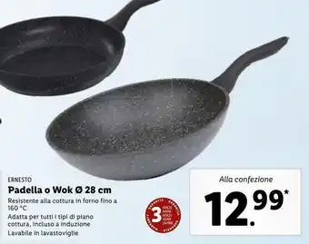 Lidl Padella o wok 28cm offerta