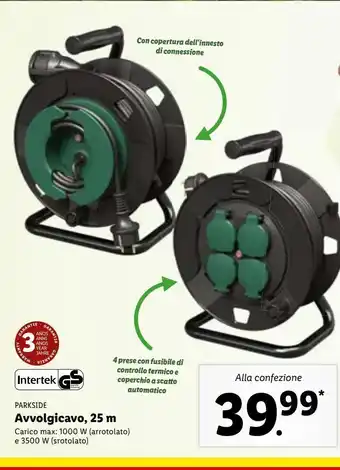 Lidl Avvolgicavo 25m offerta