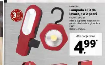 Lidl Lampada led da lavoro, 1 o 2 pezzi offerta