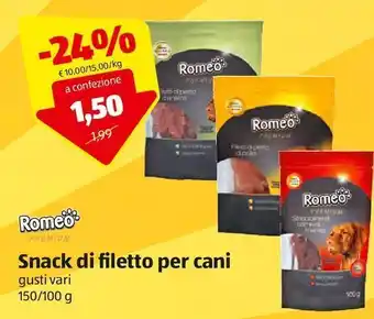 Snack di filetto per cani