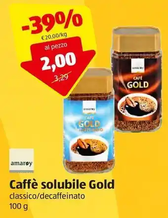 ALDI Caffé solubile gold classico/decaffeinato offerta