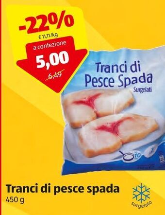 ALDI Tranci di pesce spada offerta