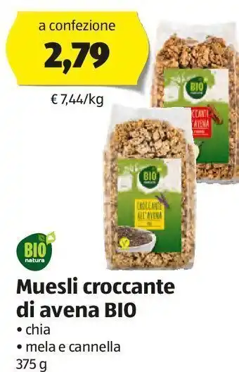 ALDI Muesli croccante di avena bio offerta