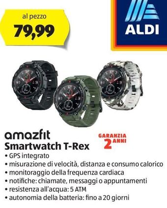 ALDI Amazfit smartwatch t-rex offerta