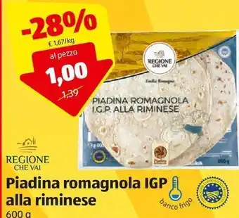 ALDI Piadina romagnola igp alla riminese offerta