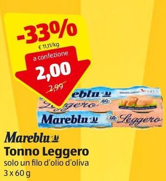 ALDI Mareblu tonno leggero offerta