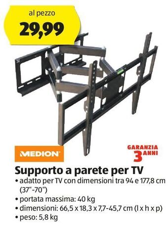 Supporto a parete per tv