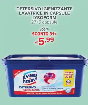 Iperal Lysoform Detersivo Igienizzante lavatrice in capsule 27+5 capsule offerta