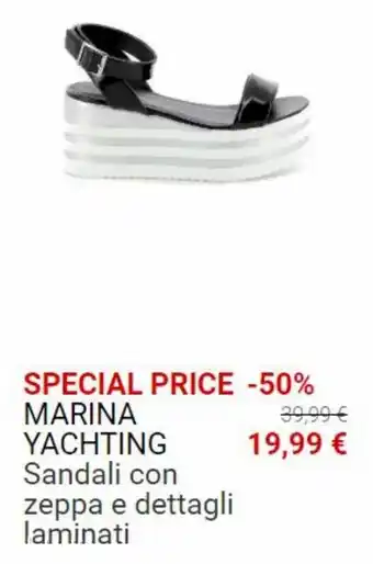 Marina Yachting Sandali con zeppa e dettagli laminati