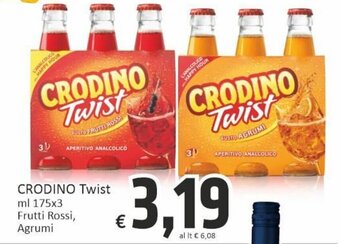 Crodino Twist ml 175x3 Frutti Rossi, Agrumi