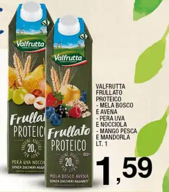 Valfrutta Frullato Proteico Mela Bosco e Avena/Pera Uva e Nocciola/Mango Pesca e Mandorla lt. 1