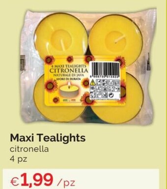 Prodet Maxi Tealights citronella 4 pz offerta