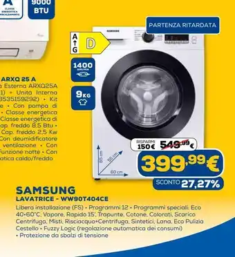 Euronics Lavatrice samsung offerta