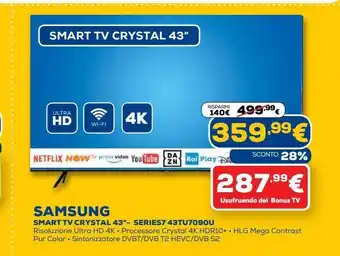 Smart tv crystal 43" samsung