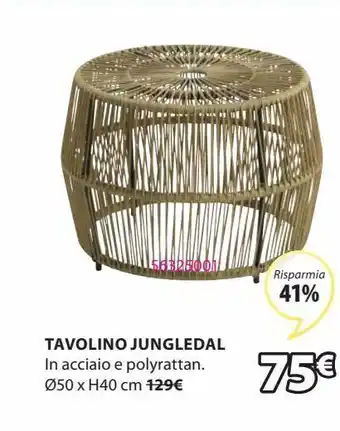Tavolino in acciaio e polyrattan
