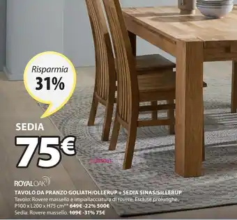 Sedia rovere