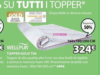 JYSK Topper gold t90 offerta