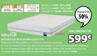 JYSK Materasso in schiuma gold f110 offerta