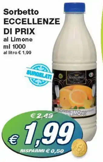 Prix Quality Eccellenze di Prix Sorbetto al Limone ml 1000 offerta