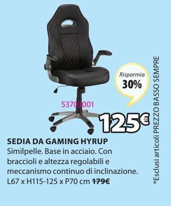 JYSK Sedia da gaming offerta