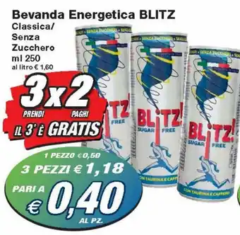 Prix Quality Blitz Bevanda Energetica Classica/Senza Zucchero ml 250 offerta