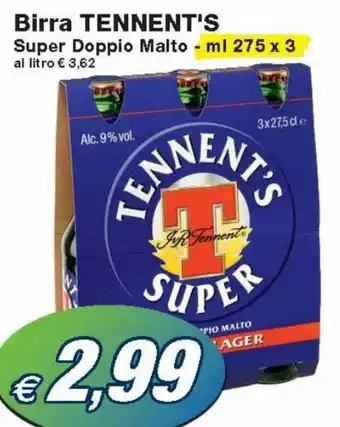 Tennent's Birra Super Doppio Malto ml 275x3