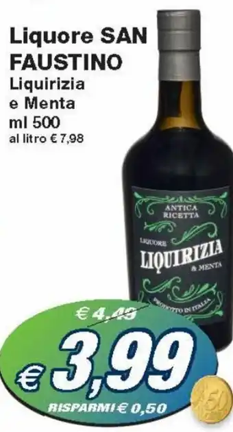 Prix Quality San Faustino Liquore Liquirizia e Menta ml 500 offerta
