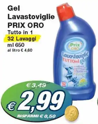 Prix Oro Gel Lavastoviglia Tutto in 1 32 Lavaggi ml 650