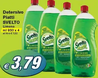 Prix Quality Svelto Detersivo Piatti Limone ml 930x4 offerta