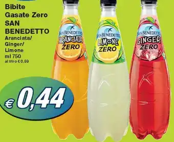 Prix Quality San Benedetto Bibite Gasate Zero Aranciata/Ginger/Limone ml 750 offerta