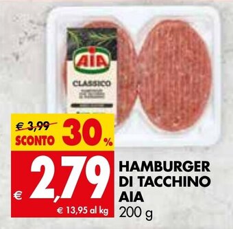 Tigros Aia Hamburger di Tacchino 200 g offerta