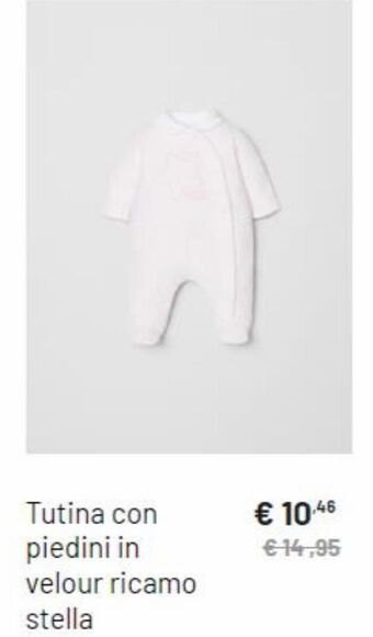 OVS Tutina con piedini in velour ricamo stella offerta