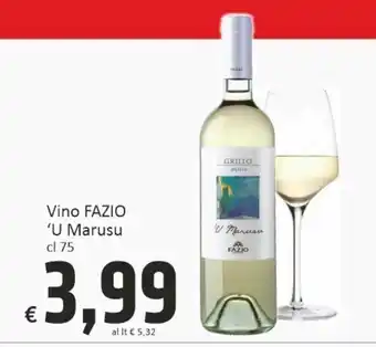 Paghi Poco Vino fazio 'u marusu cl 75 offerta