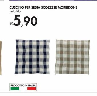 Cuscino per sedia scozzese morbidone