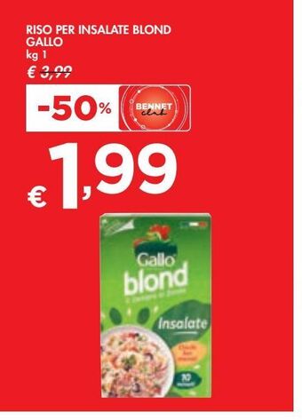 Bennet Riso per insalate blond gallo 1 kg offerta
