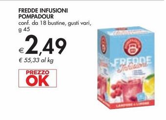 Bennet Fredde infusioni pompadour conf da 18 bustine gusti vari g 45 offerta