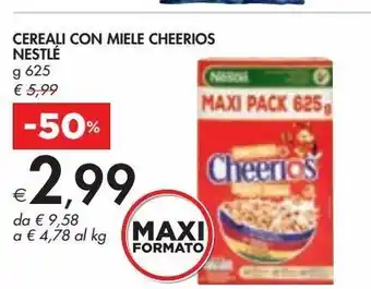 Bennet Cereali con miele cheerios nestlé g 625 offerta