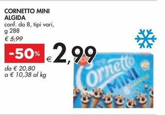 Bennet Cornetto mini algida conf da 8 tipi vari g 288 offerta