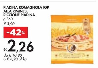Bennet Piadina romagnola igp alla riminese riccione piadina g 360 offerta