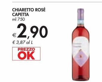Chiaretto rosè capetta ml 750