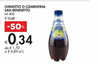 Bennet Chinotto o clementina san benedetto ml 400 offerta