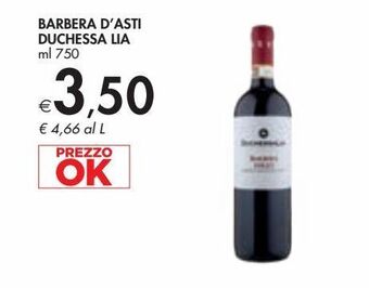 Barbera d'asti duchessa lia ml 750