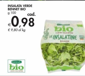 Bennet Insalata verde bennet bio g 100 offerta