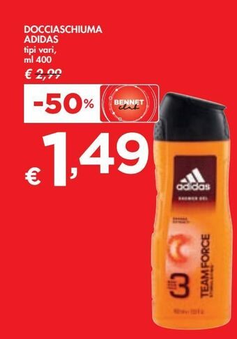 Bennet Doccia schiuma adidas tipi vari ml 400 offerta
