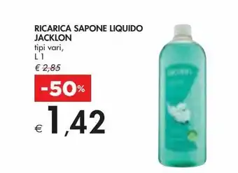 Bennet Ricarica sapone liquido jacklon tipi vari l 1 offerta