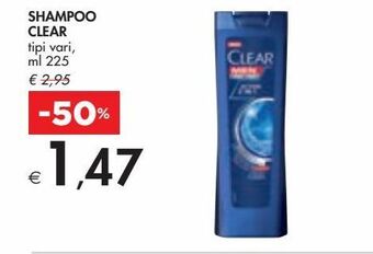 Shampoo clear tipi vari ml 225