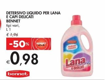 Bennet Detersivo liquido per lana e capi delicati bennet tipi vari l 1 offerta