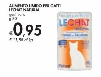 Bennet Alimento umido per gatti lechat natural gusti vari g 80 offerta