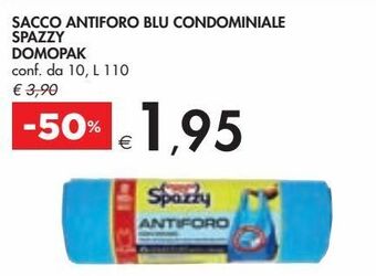 Sacco antiforo blu condominiale spazzy domopak conf da 10 l 110